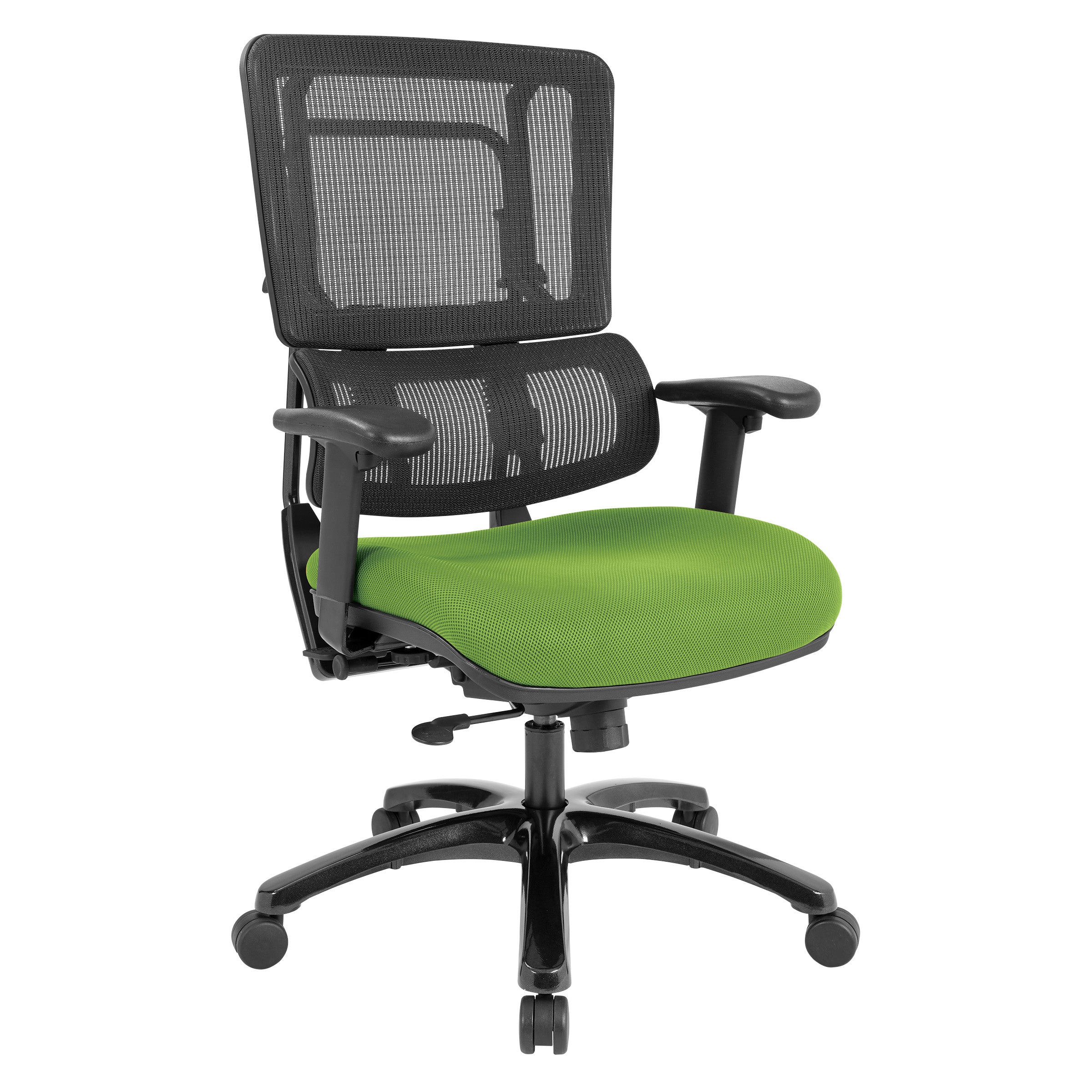 Vertical Black Mesh Back Chair with Shiny Black Base 1